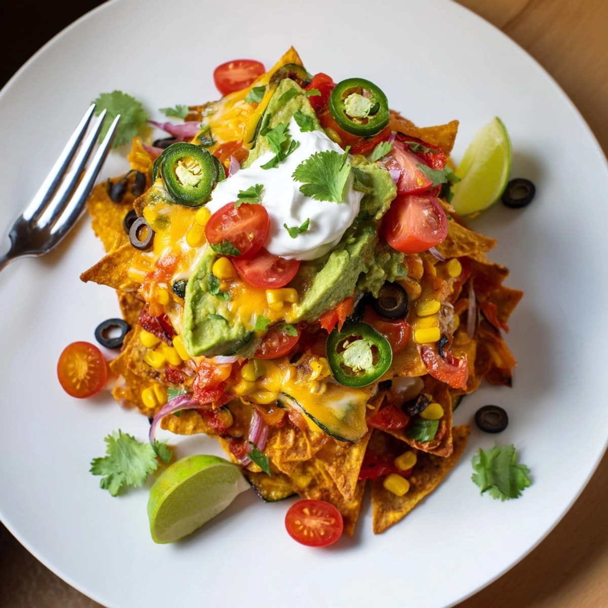 Sheet Pan Roasted Veggie Nachos: a colorful mix of perfectly roasted vegetables.