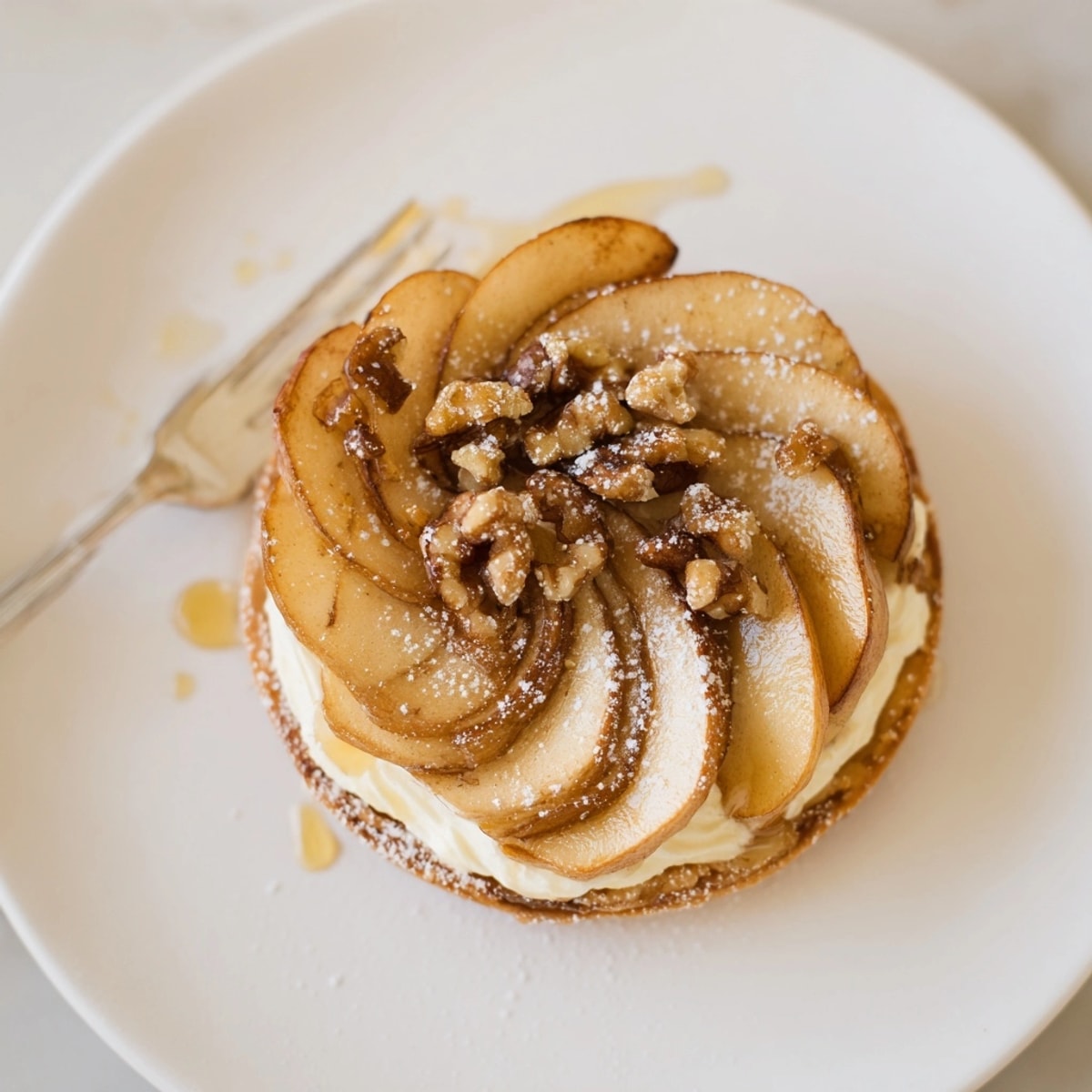 Golden Ricotta Apple Breakfast Tarts, flaky pastry, topped with sweetened ricotta and cinnamon apples.