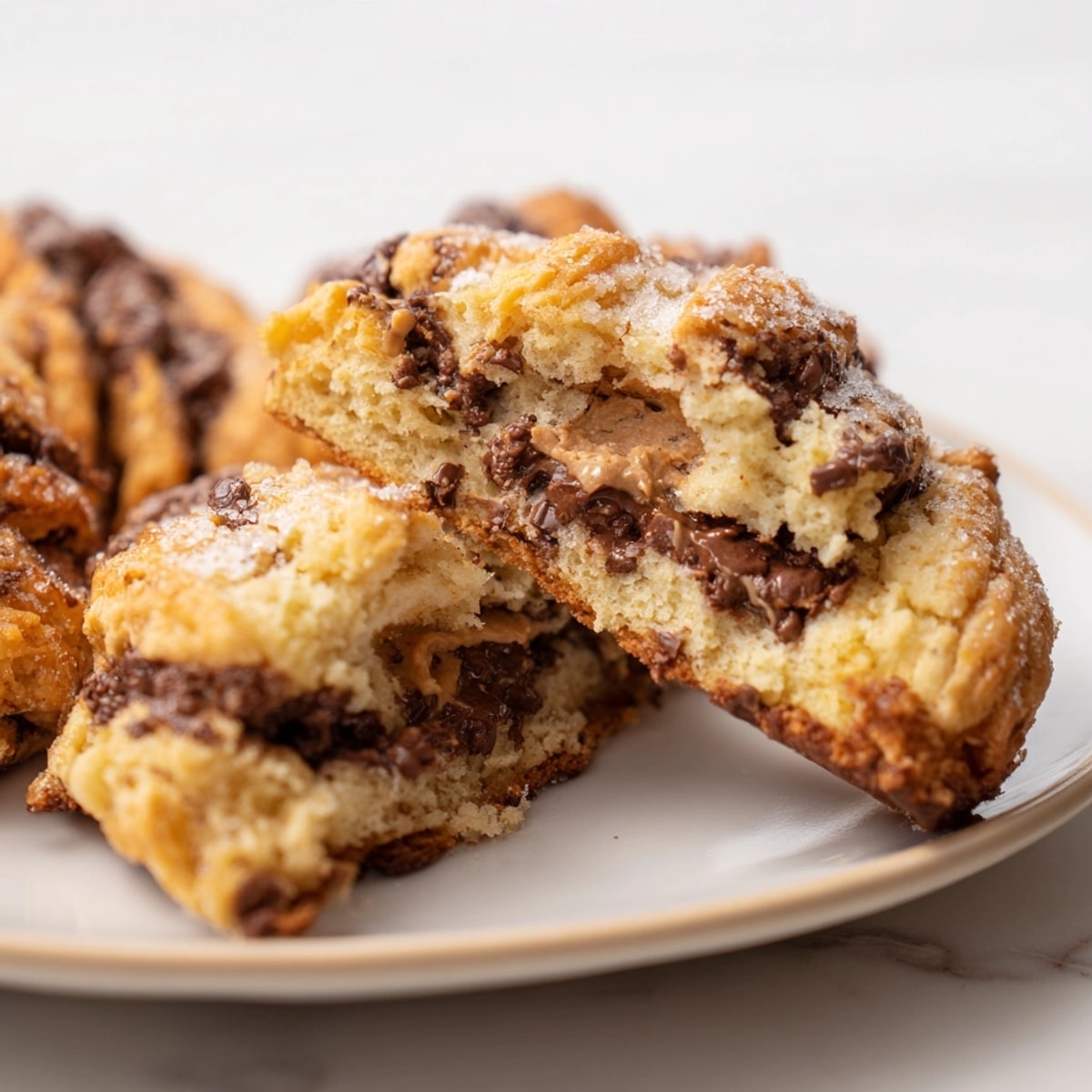 Homemade Peanut Butter Chocolate Swirl Scones cooling on a wire rack; serve warm.