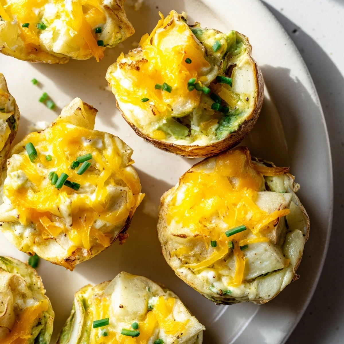 Mouthwatering avocado ranch potato egg muffins fresh out of the oven, ideal for brunch gatherings.