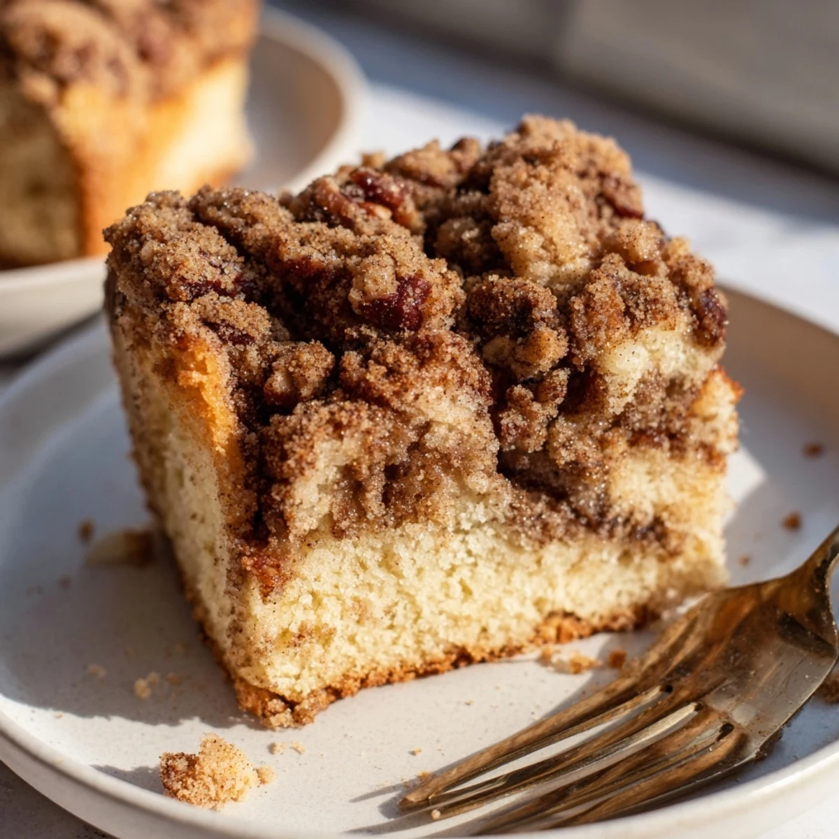 Delicious Cinnamon Streusel Coffee Cake, perfect for brunch, with rich cinnamon flavor.  