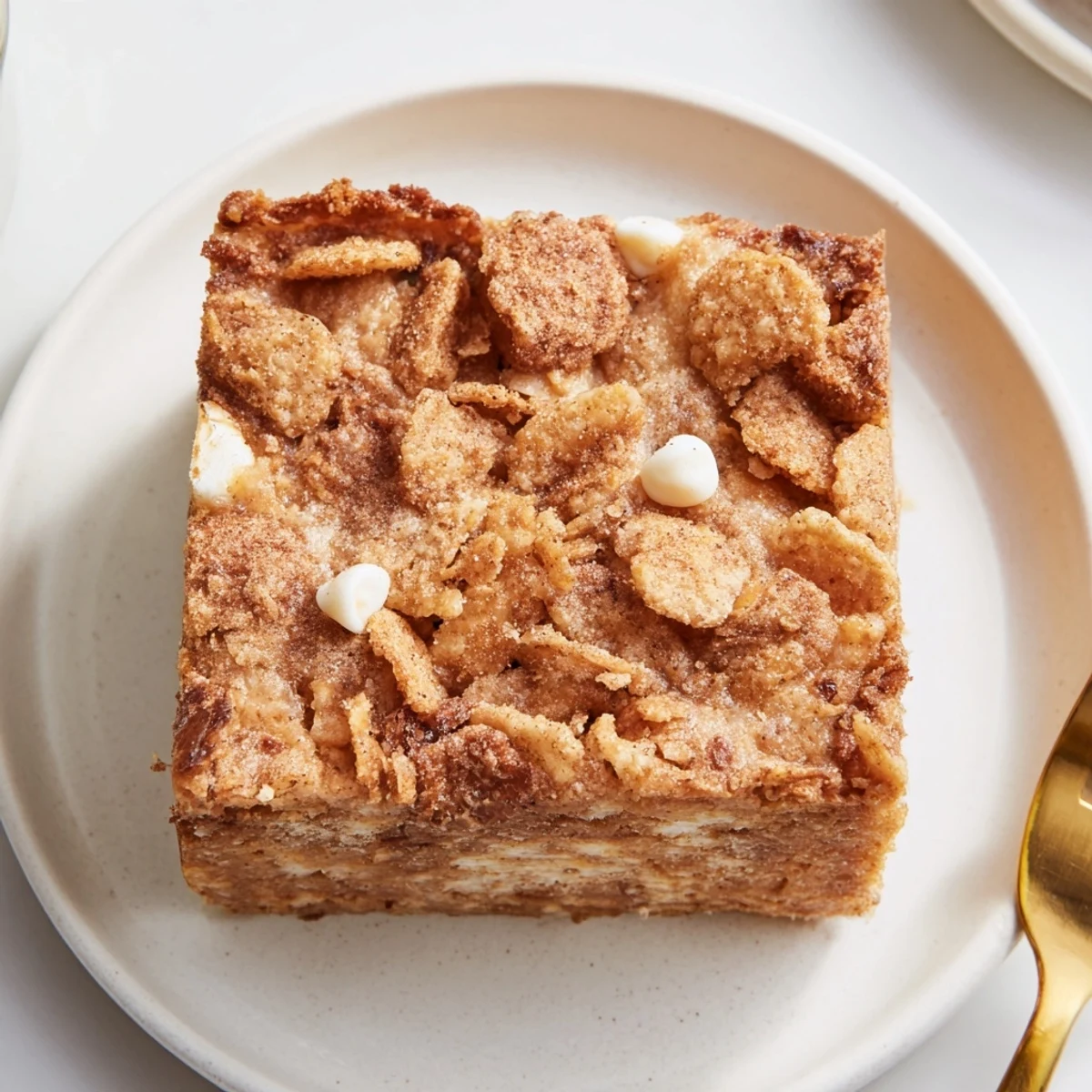 Chewy Cinnamon Toast Crunch Blondies with a cinnamon sugar swirl on top.  