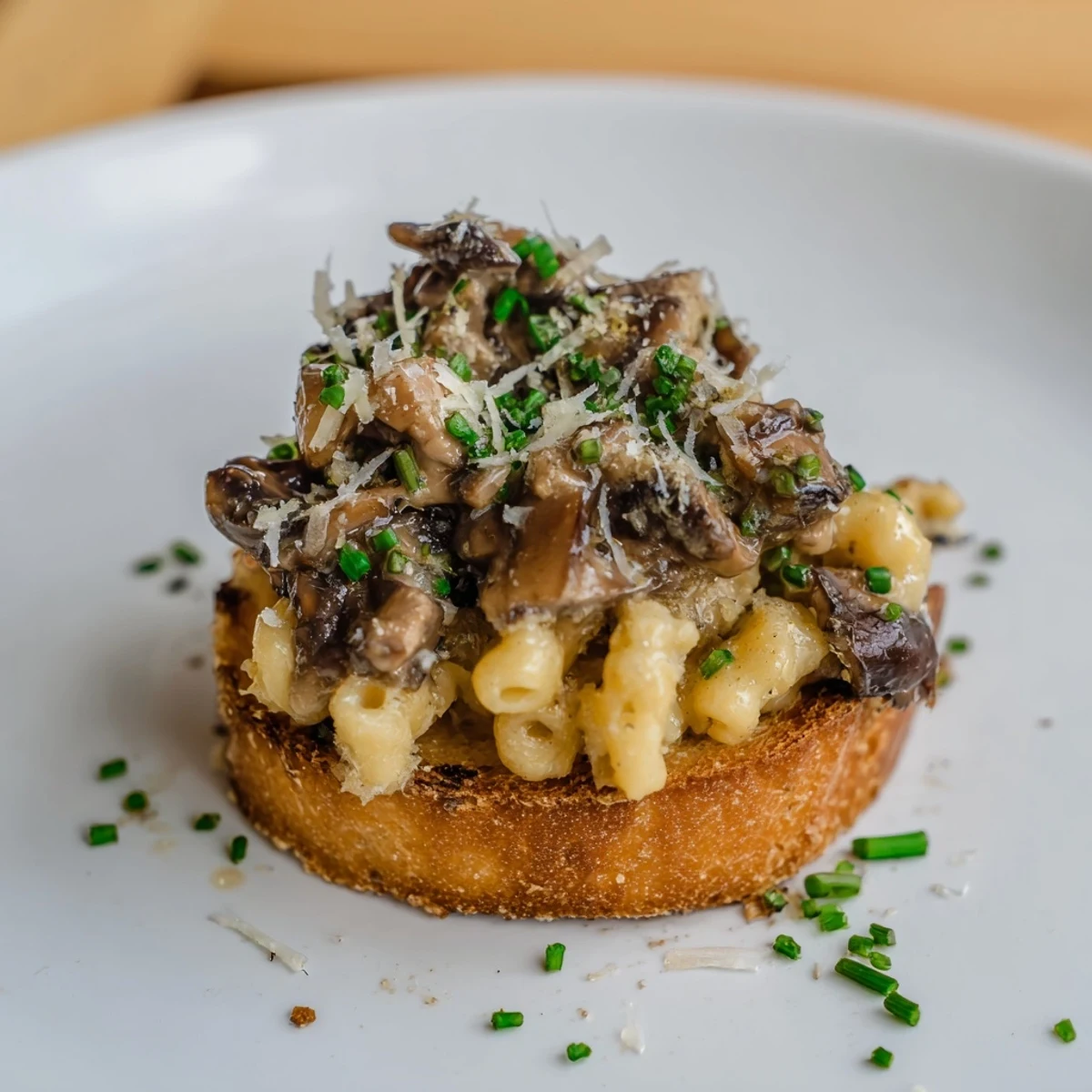 Truffled Mushroom Mac Crostini