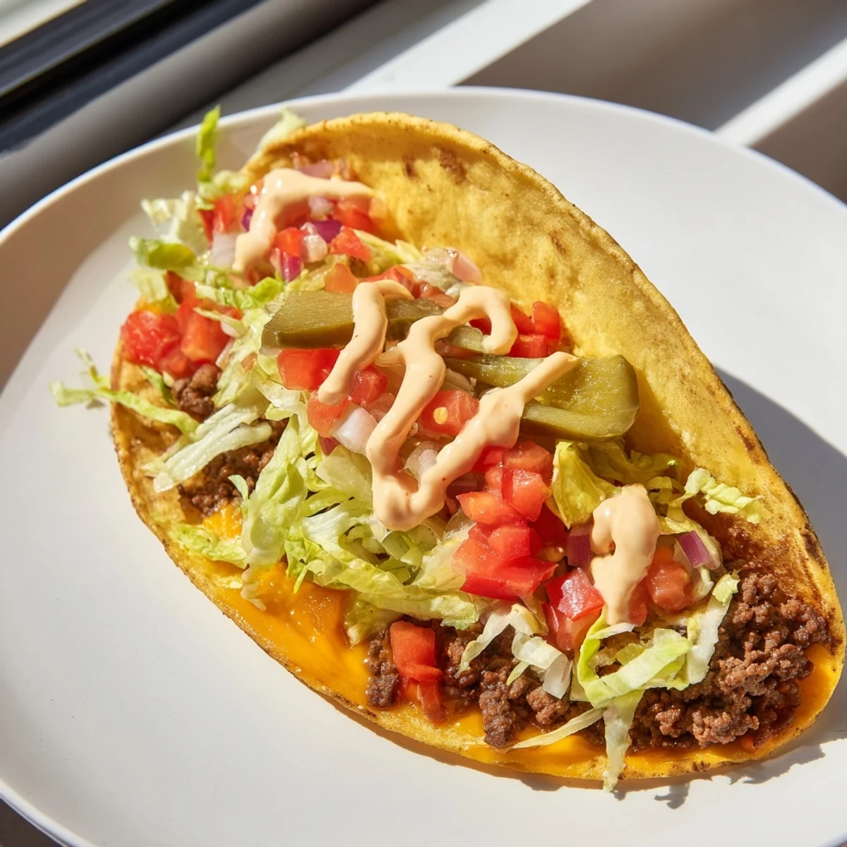 Golden-brown Viral Cheeseburger Tacos sizzling in a pan, ready to be filled with fresh toppings.