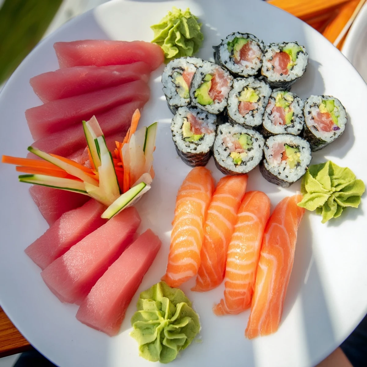Delectable Sail Away Boat-Shaped Sushi Platter with colorful rolls and fresh sashimi, ready to enjoy.