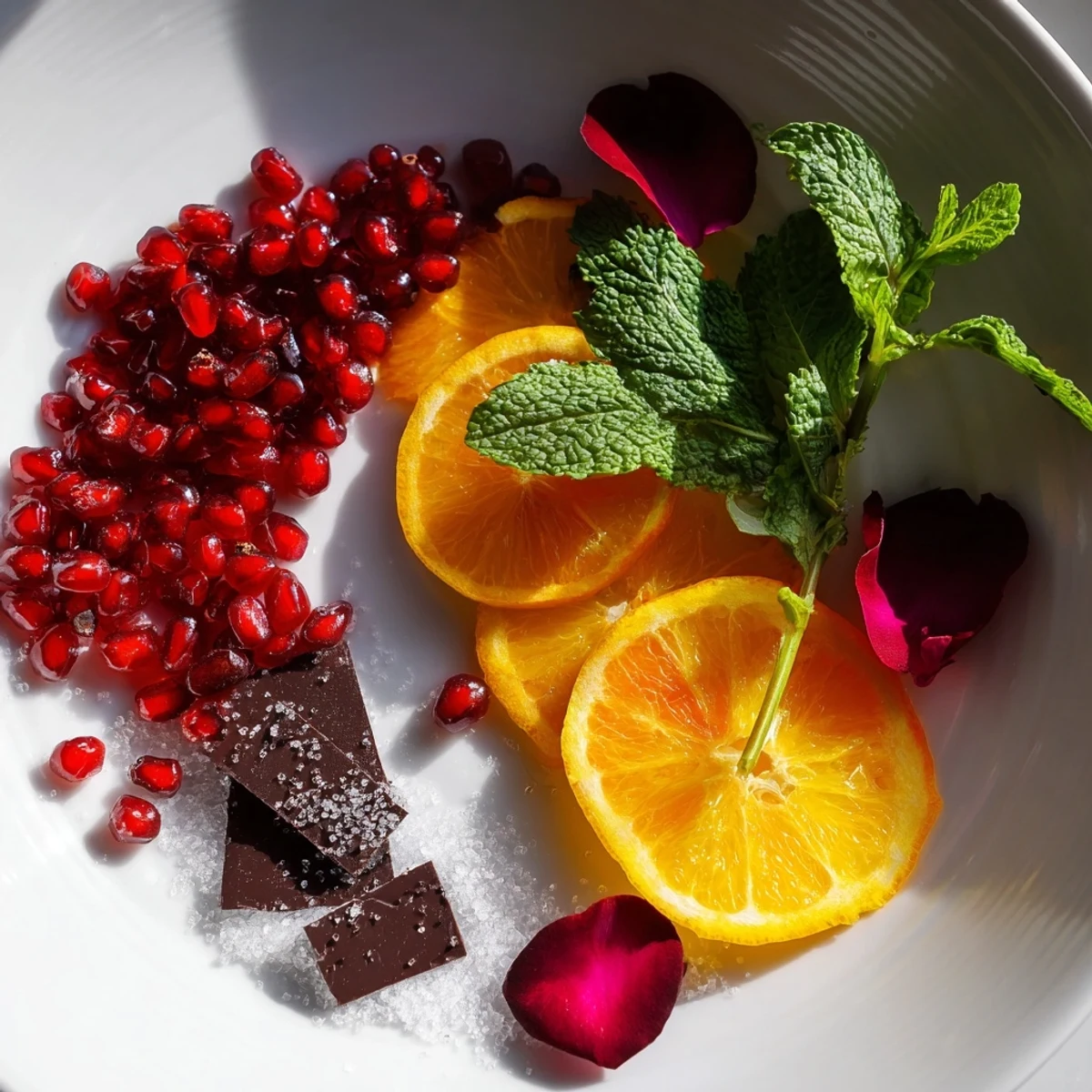 Festive Baisers de Minuit garnishes: fresh raspberries and edible flowers on cocktail picks.