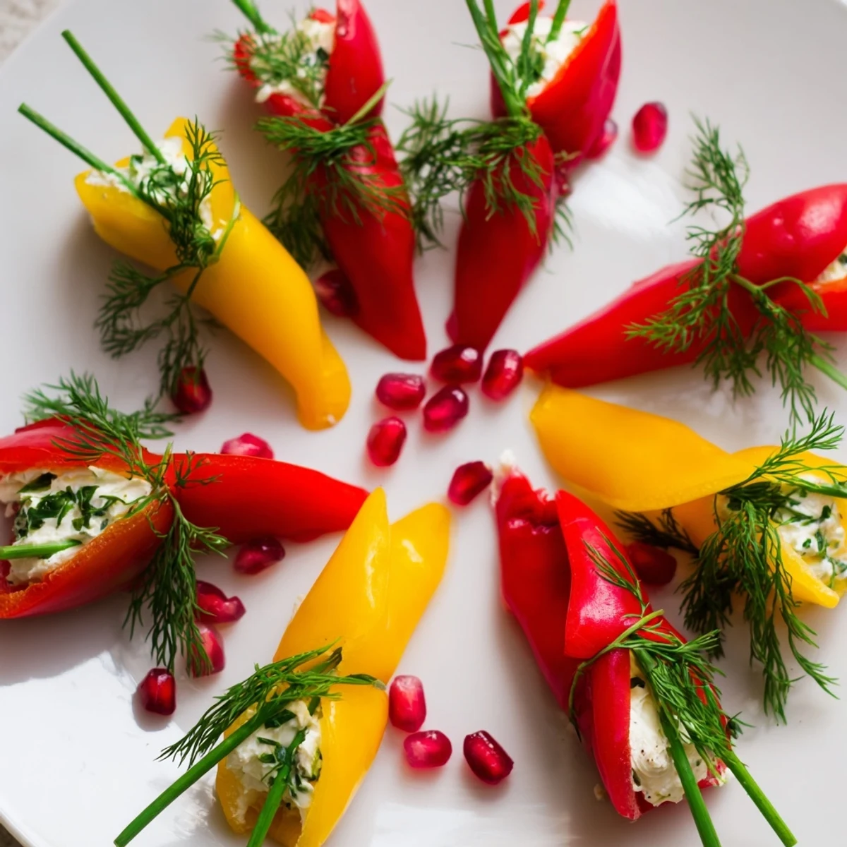 Delicious Christmas appetizer: Fresh Bell Pepper Christmas Bows arranged on a platter ready for your holiday party guests.