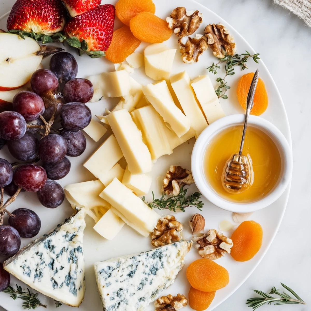 This vibrant Waterfall Edge Grazing Board features cheeses, fruits, and meats cascading for an elegant snack spread.