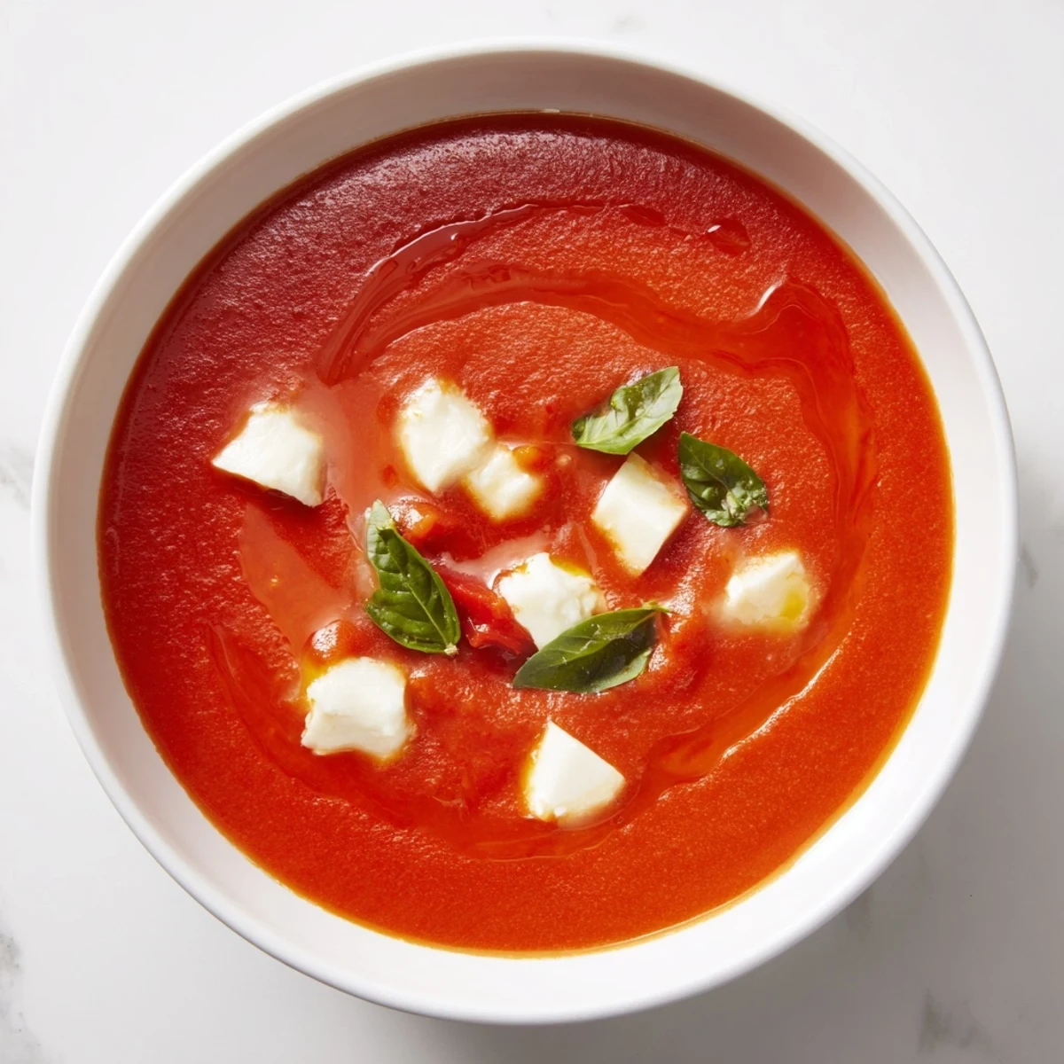 Creamy Tomato Mozzarella Soup: a warm, vibrant Italian soup with melted mozzarella, perfect for chilly evenings.