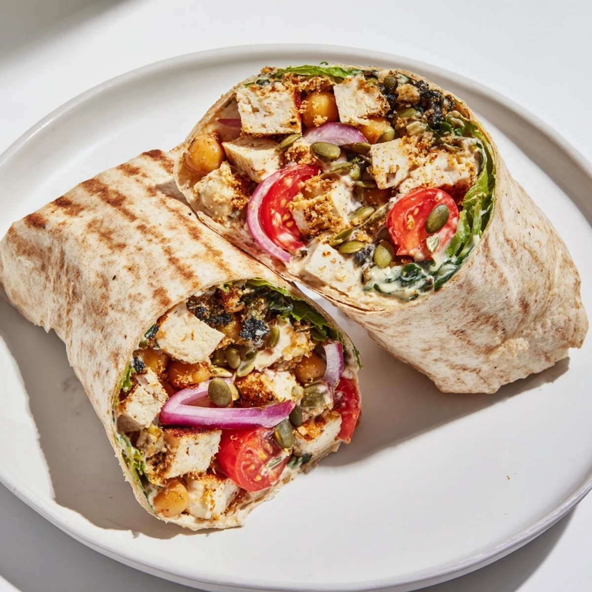High-Protein Chickenless Caesar Wrap