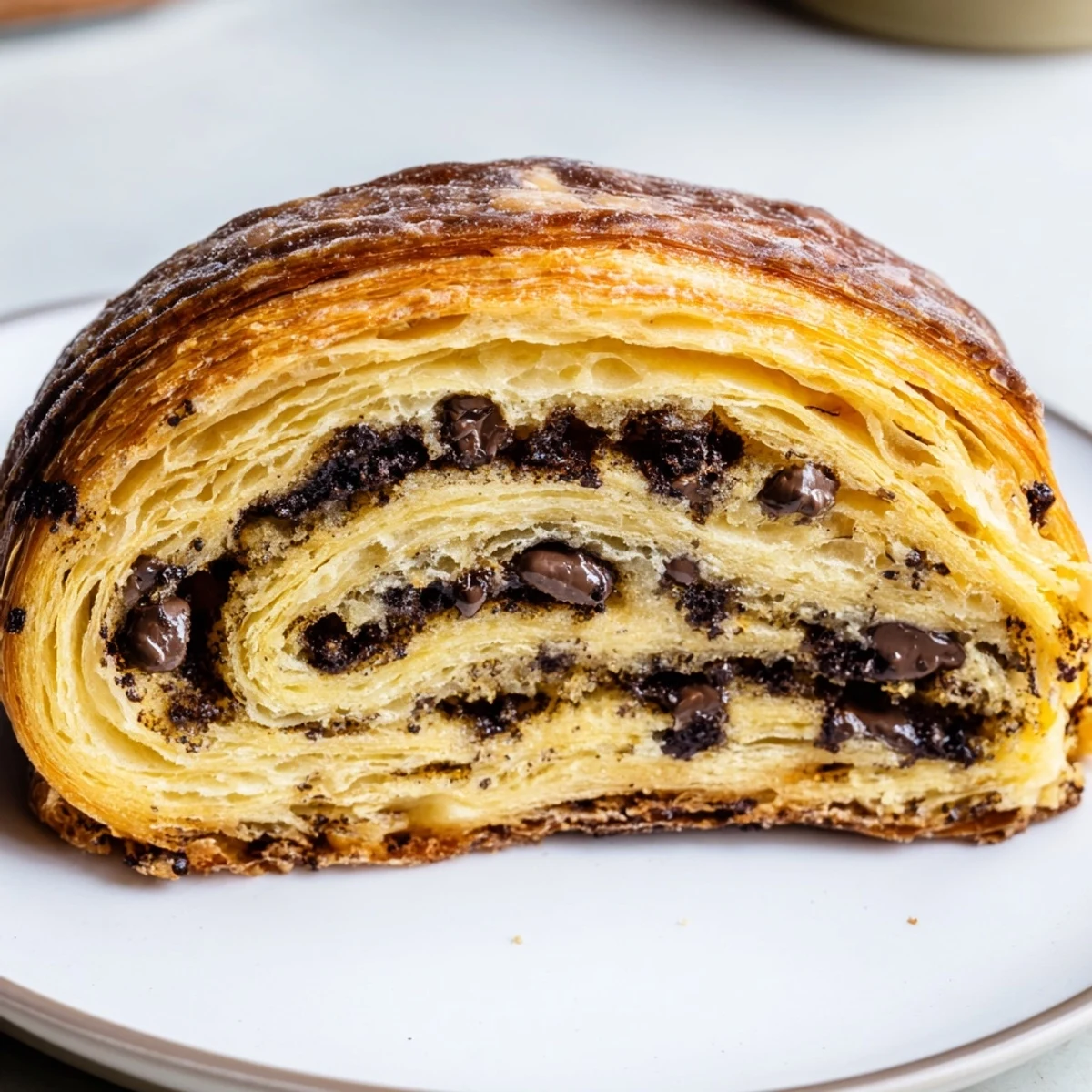 Warm, golden crookies fresh from the oven, showcasing the buttery layers and cookie topping.