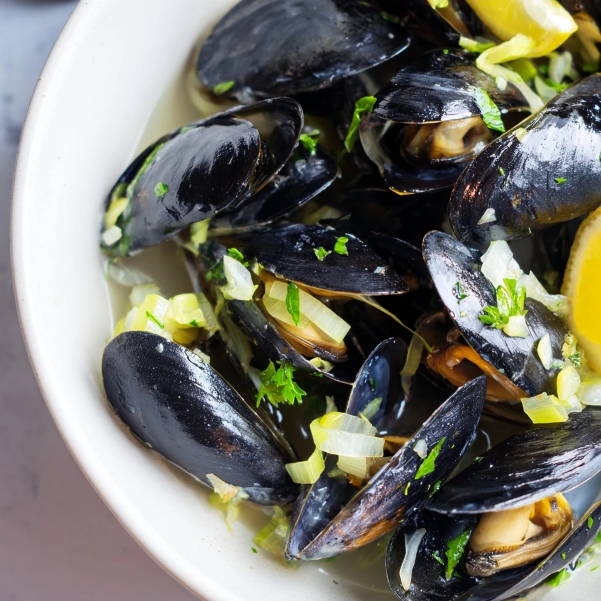 Belgian Moules Marinière Dish