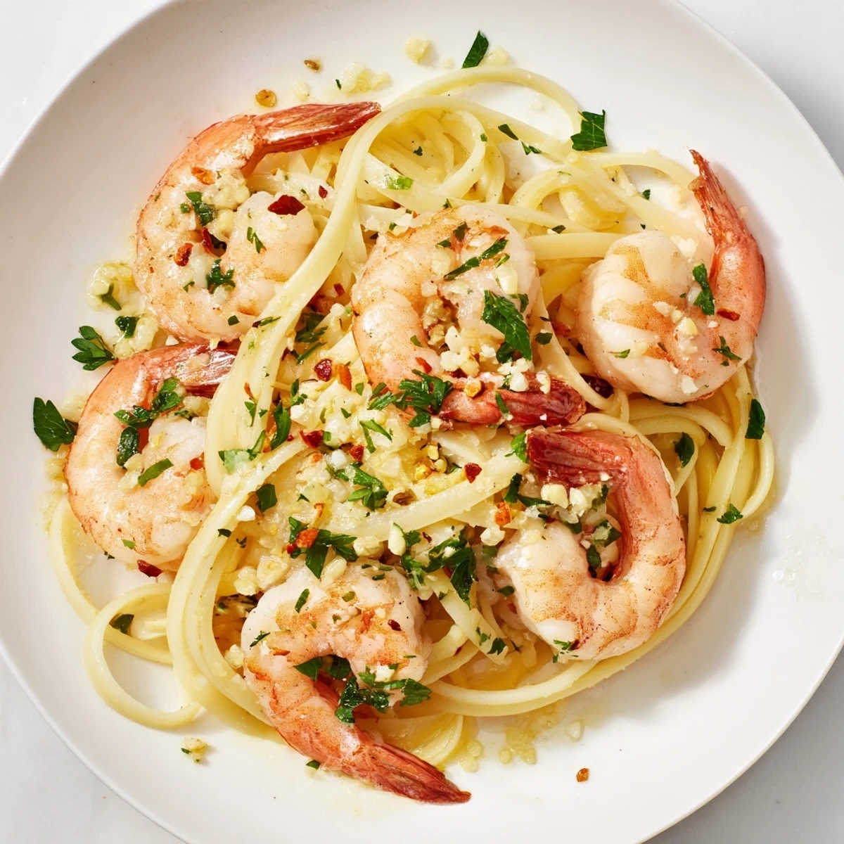 Garlic Butter Shrimp Linguine