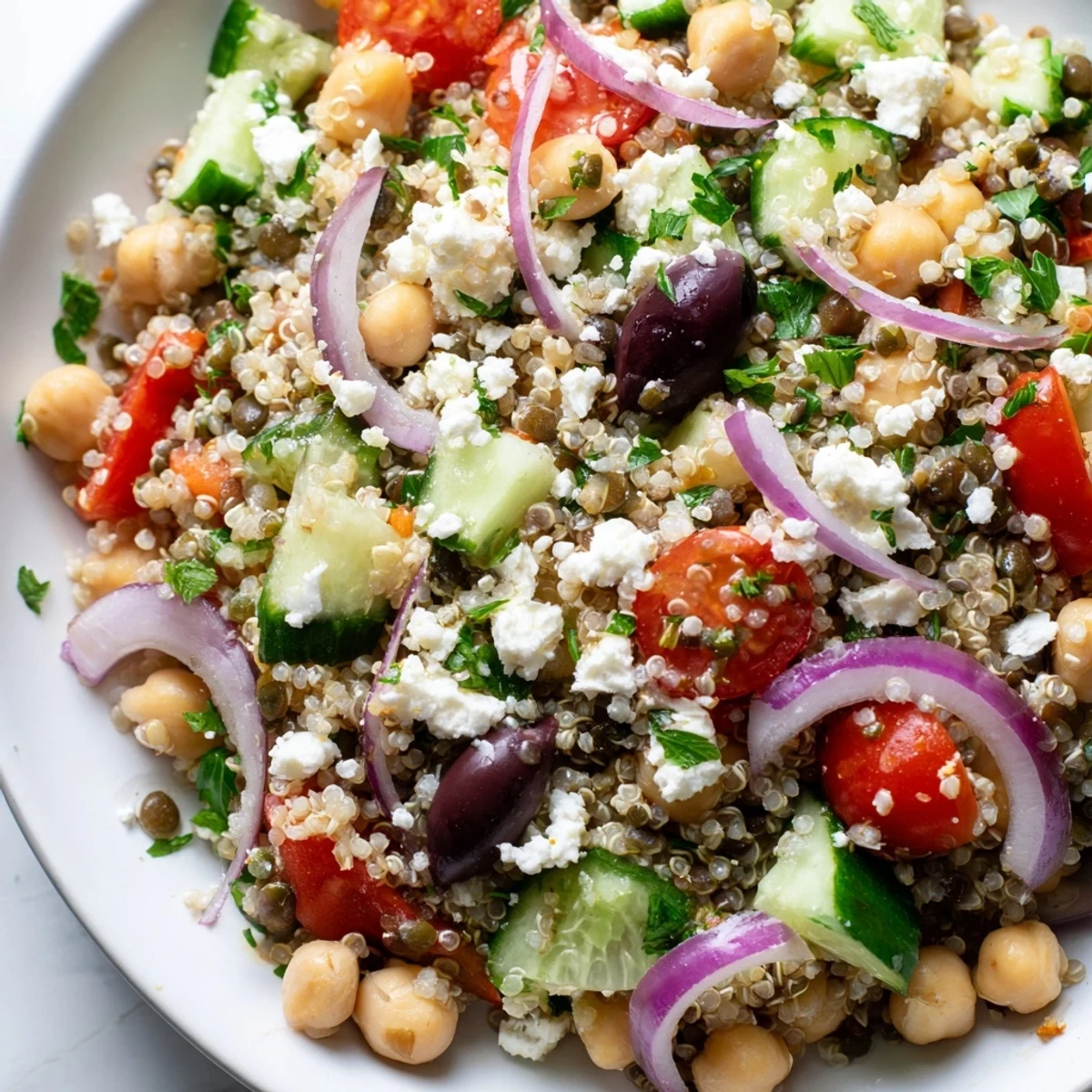 Greek Power Lentils Quinoa