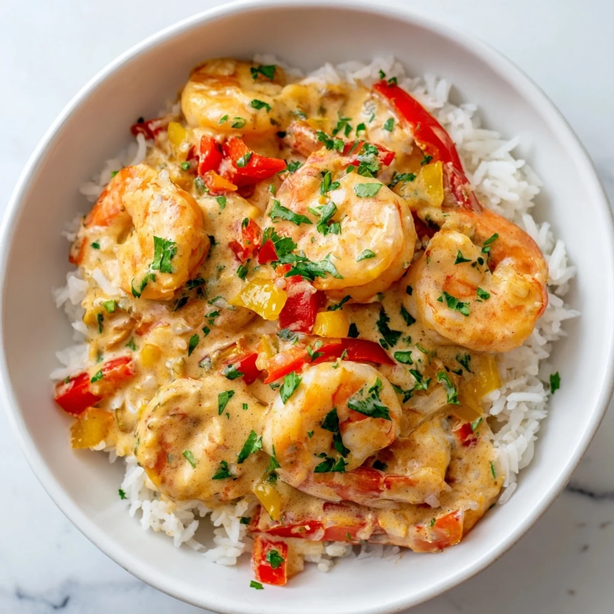 Imagine vibrant Creamy Cajun Shrimp Rice Bowls; the shrimp glistens, nestled in a creamy, spice-infused sauce over rice.
