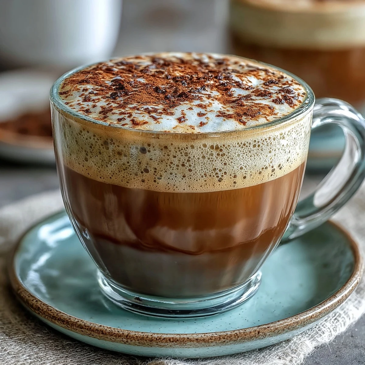 A cozy mug of Hojicha Cappuccino beside loose hojicha leaves, ideal for pairing with light pastries or wagashi.