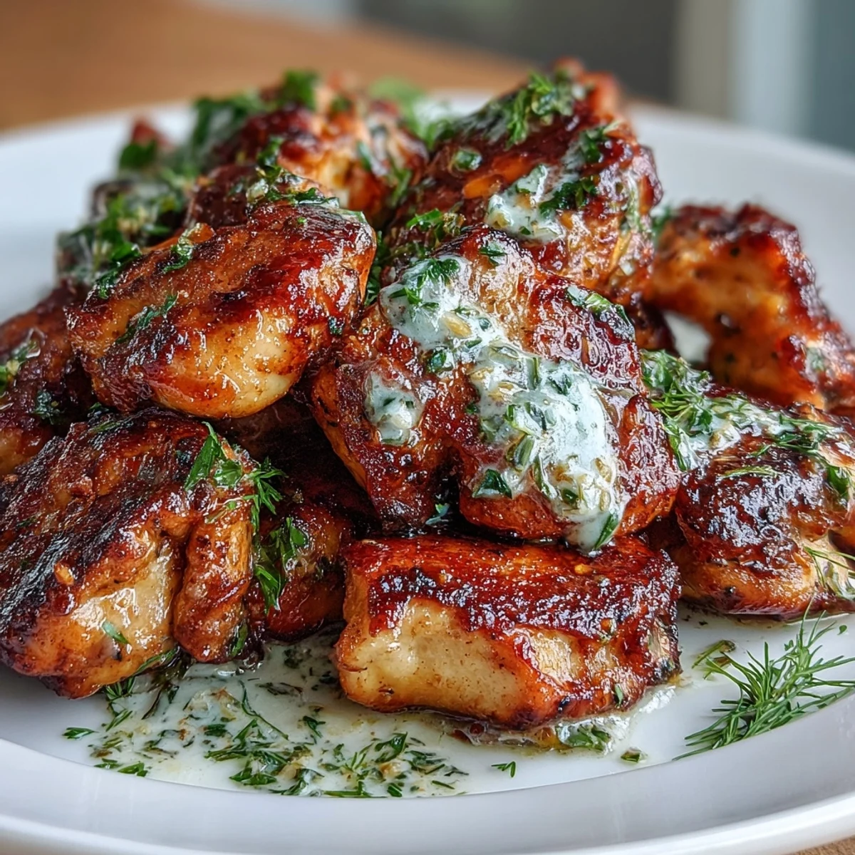 Golden-brown Cowboy Butter Chicken Bites sizzling in a skillet with melted butter and fresh herbs.