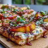 BBQ Peach Brie Flatbread Grill