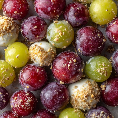 A close up of frozen grape clusters.
