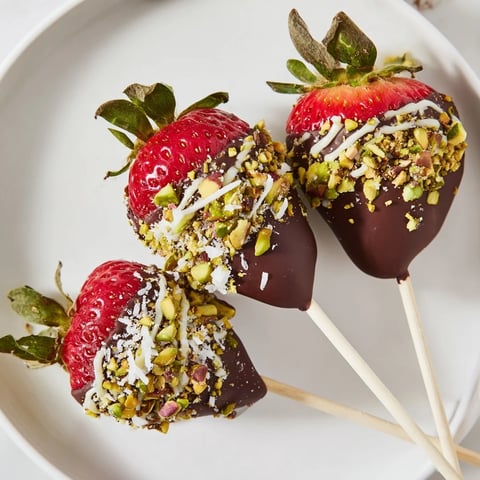 Juicy chocolate-dipped strawberry skewers, a delightful treat perfect for any gathering or romantic night.