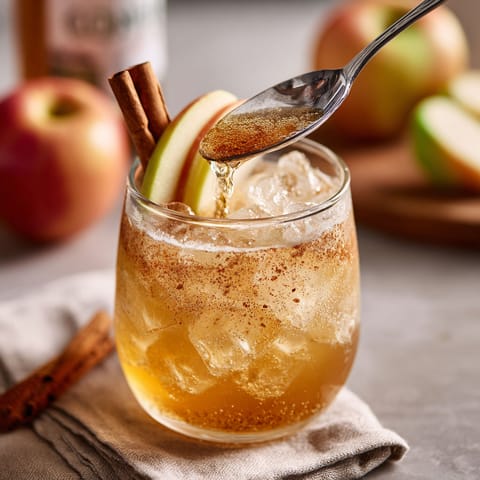 A glass of apple ginger sparkler.