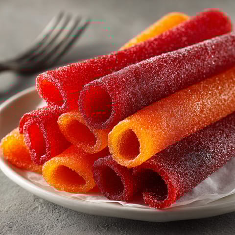 A plate of fruit leather.