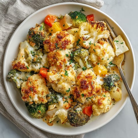 A plate of food with broccoli and cauliflower.
