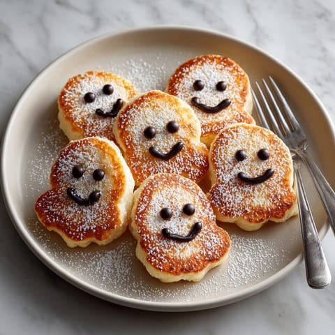 Homemade Ghost Pancakes recipe: Fluffy, whimsically shaped for a fun and festive autumn breakfast.