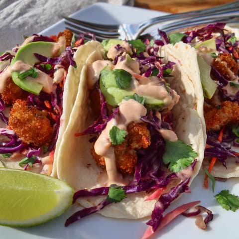 Tempura Cauliflower Taco Bites