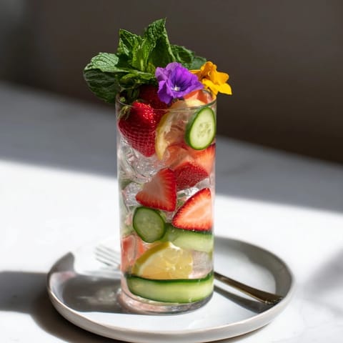 Colorful mocktails featuring lemon and strawberry, enticing blends for a healthy drink choice.  