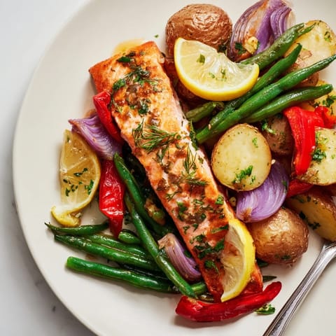 Lemon Herb Salmon Potato Sheet