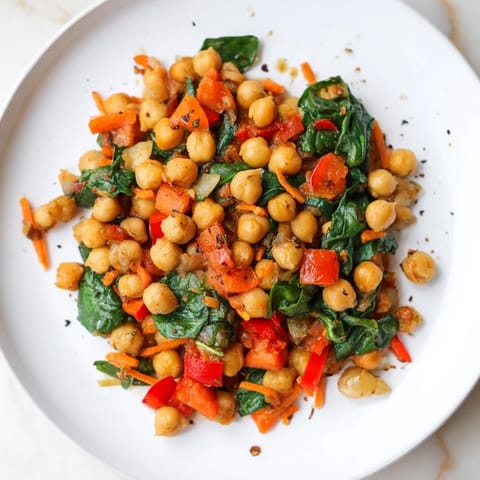 Vegetarian Chickpea Spinach Skillet