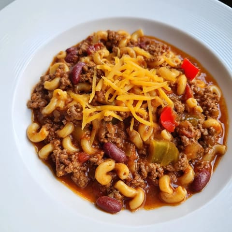 Cheeseburger Chili Mac Skillet