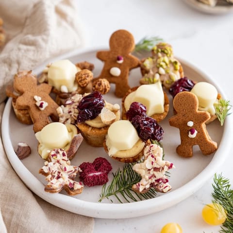 A delicious photo of Festive Christmas Joy Trios presented on a holiday platter, ready to serve.