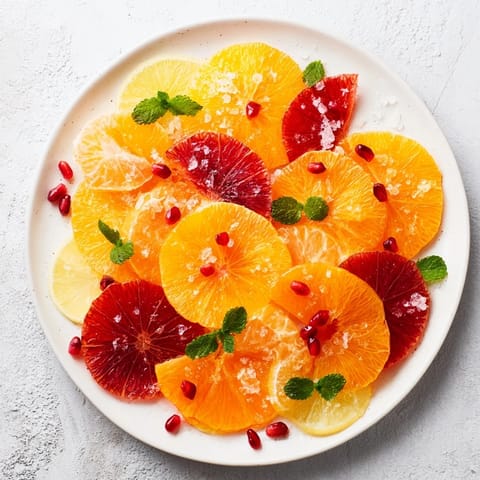 Vibrant Fruit Board: Citrus Slice Garland Platter, artfully arranged colorful citrus rounds, ready to serve and enjoy.