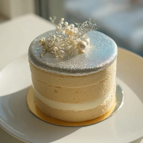 A decadent Diamond Ring Engagement Cake, layered with mousse and a glistening mirror glaze.
