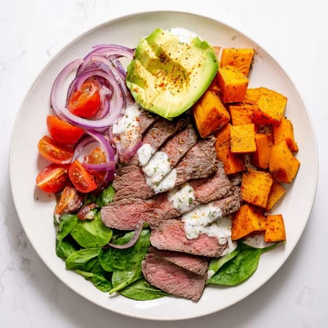 Beef Avocado Sweet Potato Bowl