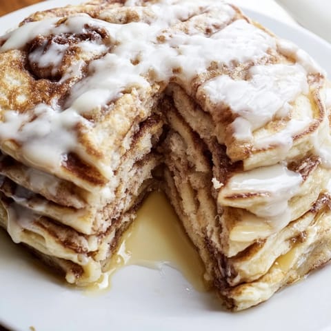 Fluffy Cinnamon Roll Pancakes
