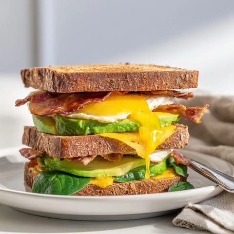 Loaded breakfast sandwich with avocado