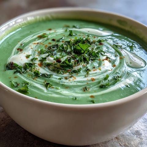 Creamy Vegetable Soup with fresh herbs, a comforting sight for a cozy meal.
