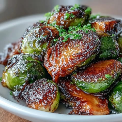 Golden roasted Irresistible Orange Maple Glazed Brussels Sprouts served warm alongside a main course for a cozy weeknight dinner.