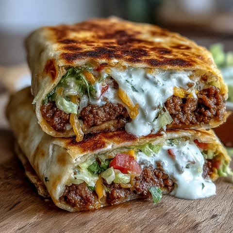 Four Keto Crunchwraps arranged on a rustic table with lime wedges and jalapeños, showcasing the golden-brown, crunchy exterior.