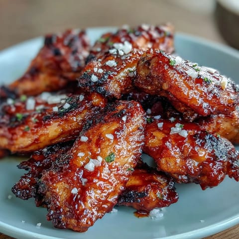 Freshly baked Salted Honey & Sriracha Wings served with a cold beer and garnished with scallions for an irresistible appetizer.