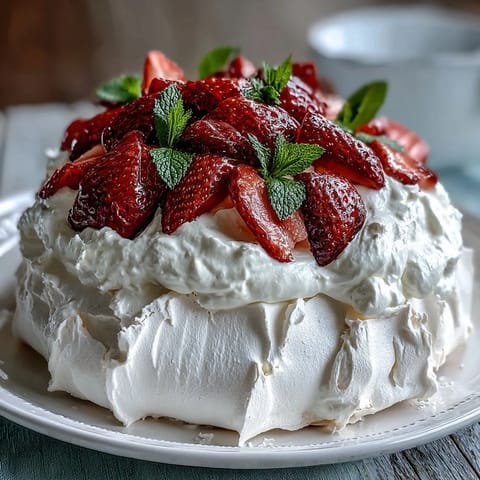 Mini Pavlovas Strawberries Cream