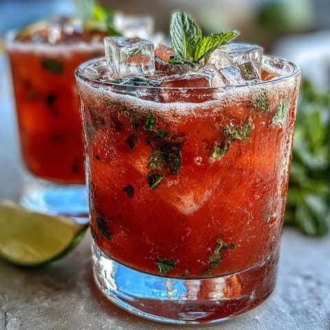 Vibrant summer drink featuring chilled watermelon, sparkling water, and fresh lime, perfect for parties and picnics.