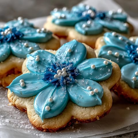 Delicate buttery flower-shaped shortbread cookies with vibrant royal icing—springtime dessert perfection.  