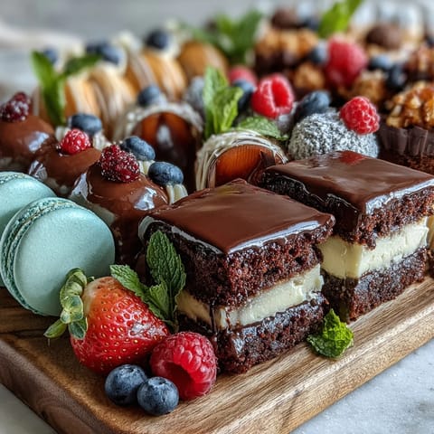 A festive graduation dessert board with mini brownies, lemon bars, and colorful cake slices for a sweet celebration.