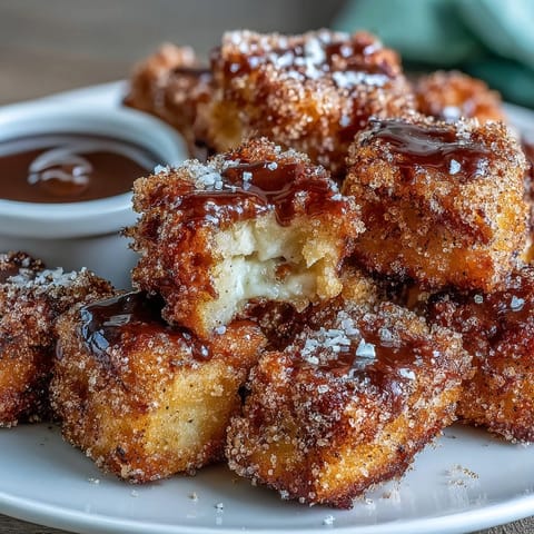 Cinco de Mayo Churro Bites with Chocolate Dipping Sauce: golden, cinnamon-sugar-coated churro bites served with a warm, glossy chocolate dip.  