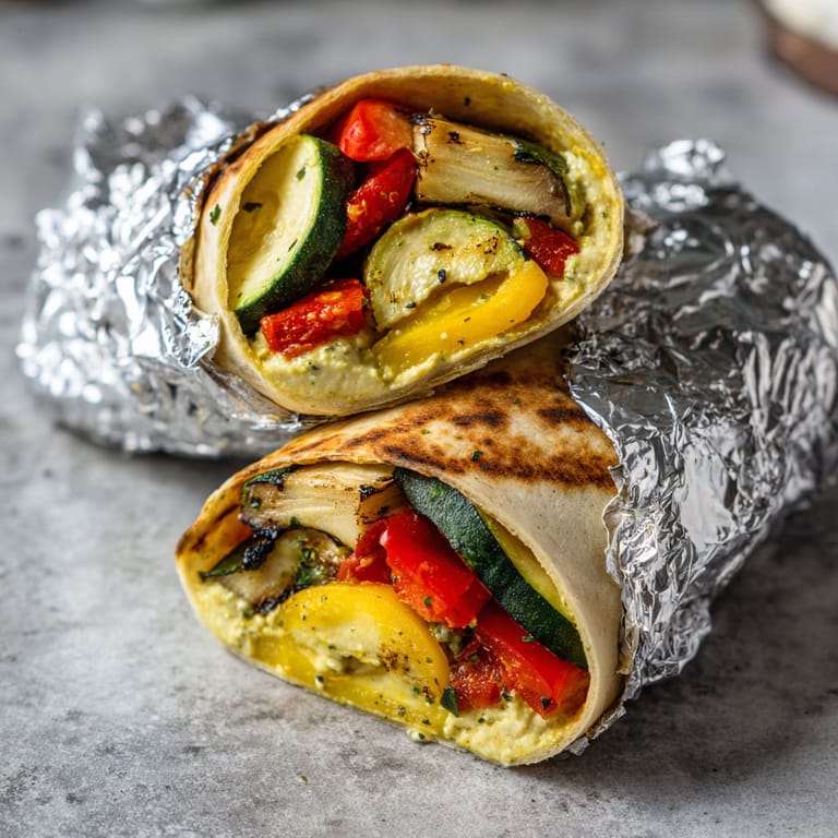 A wrap with vegetables in it.