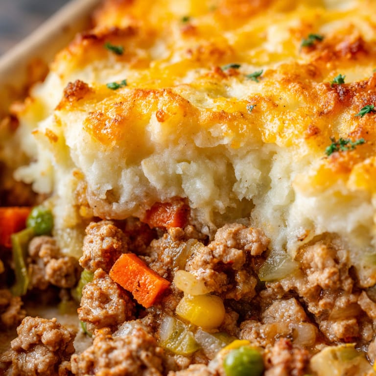 A savory shepherd's pie with ground turkey.